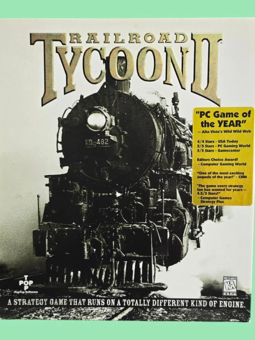 Railroad Tycoon II 2 (Poptop, 1998) CD-ROM Big Box Strategy Sim Game